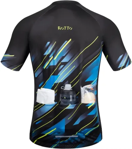 Vista 2 de ROTTO Camiseta de ciclismo para hombre, manga corta, para ciclismo