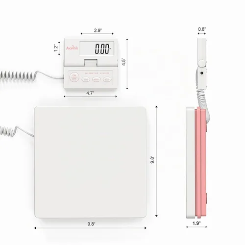 Vista 2 de Básculas de correo postal para envío, escala de 110 libras (110.2 lbs) para paquete, tres funciones: tara, modo y mantenimiento, panel flexible