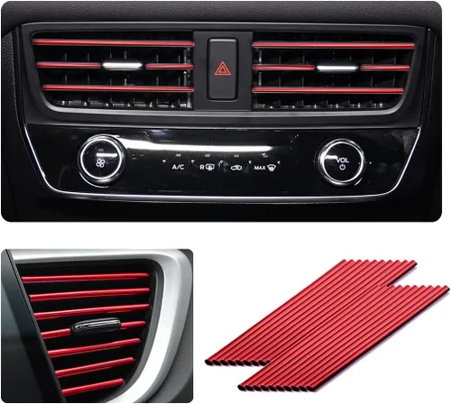 Vista 8 de Ziciner 20 Piezas Tiras Decorativas de Aire Acondicionado de Automóvil, Impermeables, Flexibles, para Salida de Ventilación Automática, Borde