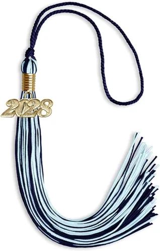 Vista 77 de Endea Graduation - Borla de doble color mixto con fecha dorada (negro/dorado antiguo, 2021)