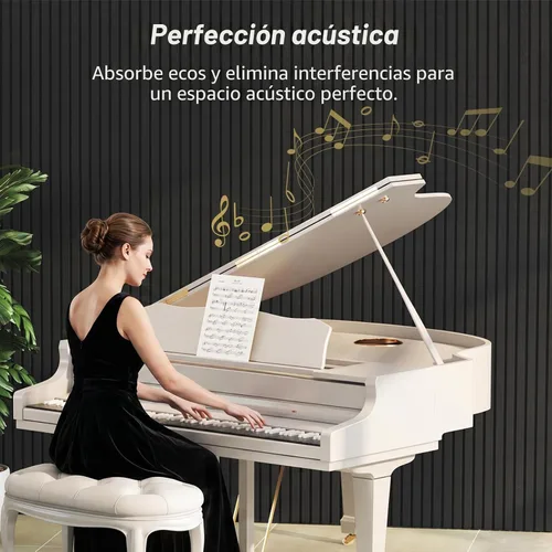 Vista 7 de TONOR Paneles de pared acústicos de doble capa autoadhesivos de alta densidad, paquete de 4 paneles de 47.2"x23.6"x0.72", paneles grandes de pared