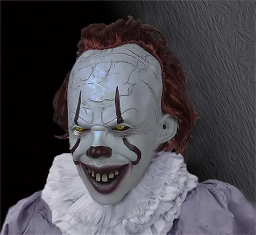 Vista 6 de IT Mask Scary Clown Mask. Halloween Costume Accessories. Adult Cosplay Mask Latex Props. Creepy Party Masks.