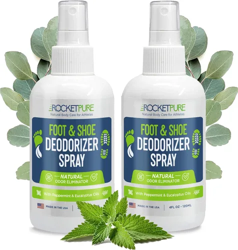 Vista 12 de Rocket Pure Spray desodorante natural para zapatos, espray eliminador de olores en aerosol para pies, desodorante en aerosol para zapatos, spray