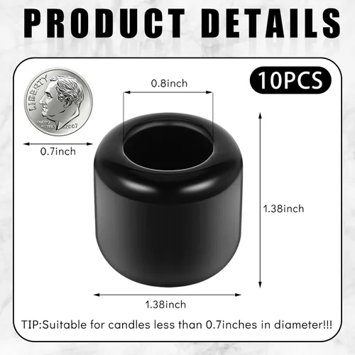 Vista 2 de Suclain 10 Pcs 0.7 Inch Chime Candle Holder Small Candle Holders Ceramic Holder for Rituals, Spells, Vigil, Altar, Witchcraft, Wiccan Supplies