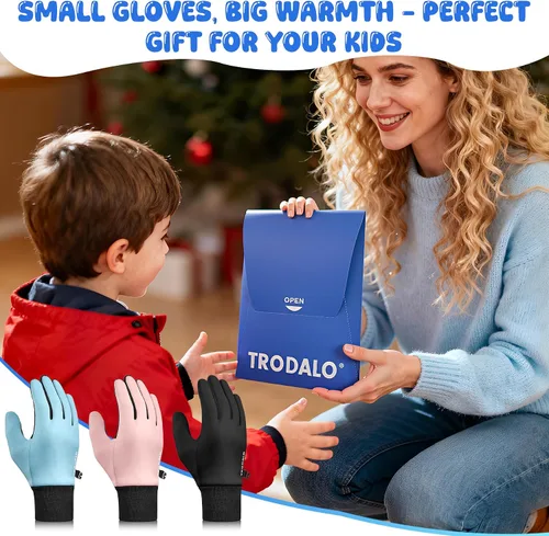 Vista 7 de Guantes de invierno para niños y niñas de 4 a 10 años, antideslizantes, suaves, cálidos, para ciclismo, correr, fútbol