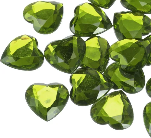 Vista 9 de MECCANIXITY 20 piezas de diamantes de imitación acrílicos de corazón de 0.787 pulgadas (0.787 in) con parte trasera plana, gemas de plástico