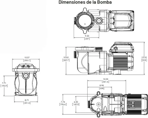 Vista 2 de Pentair SuperFlo 342001 Bomba de alberca de velocidad variable, de 1 1/2 caballos, de 115/208-230 voltios, 1 fase – Certificación de Energy Star