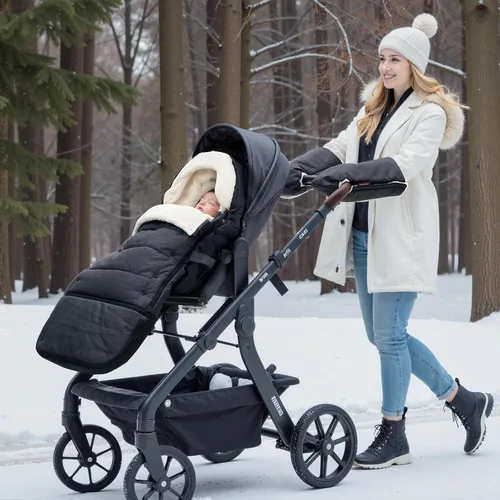 Vista 6 de Momcozy Stroller Footmuff Universal Easily Attaches to Most Strollers Ultra-Plush,Weather-Proof Stroller Sleeping Bag Deluxe Warm Stroller