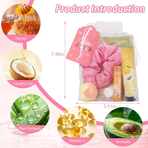 Vista 5 de 60 piezas de suministros de fiesta de spa para niñas, incluyen máscaras faciales, máscara labial, parches debajo de los ojos, bálsamo labial, bombas