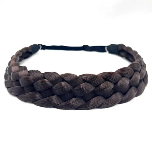 Vista 16 de Diadema de pelo sintético de 5 hebras trenzadas, clásicas, gruesas, anchas, trenzadas, elásticas, multicolor, accesorios de belleza para el cabello