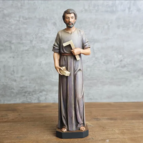 Vista 2 de BC - Estatua católica de San José del trabajador, figura de San José de 6 pulgadas de alto, guía y protección para familiares y viajeros, regalos