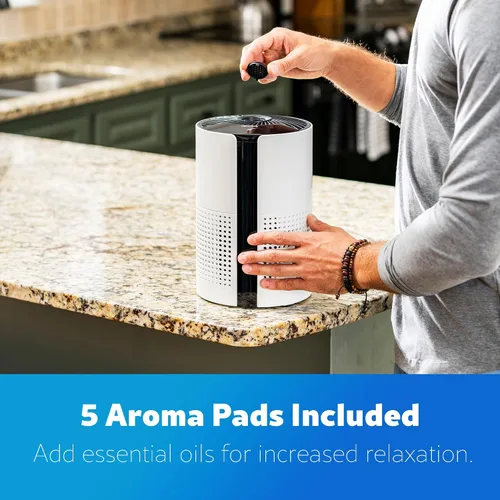 Vista 7 de Kenmore PM1010 Purificadores de aire para dormitorio hasta 348 pies cuadrados con filtro HEPA H13 auténtico, traba para niños, modo de sueño