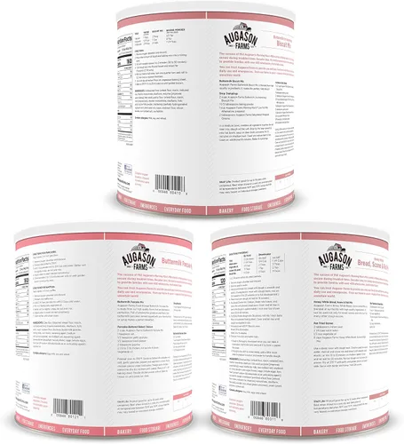 Vista 2 de Augason Farms Kit de almacenamiento de alimentos para panadería No. 10 Lata Paquete de 3