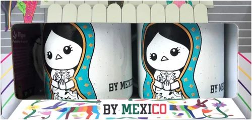 Vista 3 de BY MEXICO Mexican Designs Pocillo de Peltre Duo - Tazas esmaltadas, 12 onzas