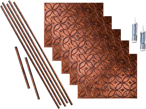 Vista 17 de FASÄDE Kit de anillos decorativos de vinilo para salpicaduras de 15 pies cuadrados en cobre pulido