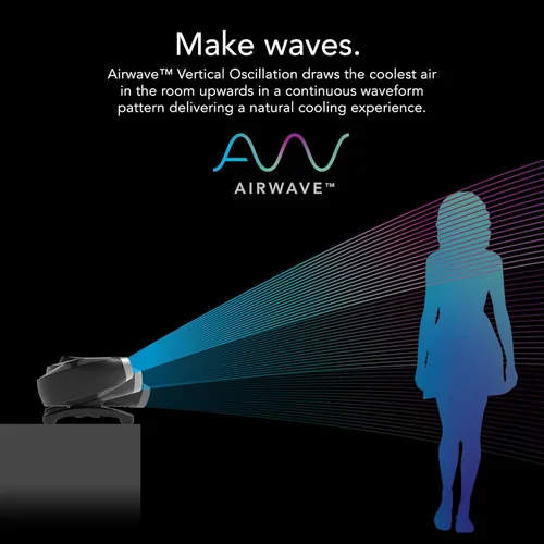 Vista 4 de Vornado Ventilador oscilante Airwave® de perfil bajo AXL con control remoto, 5 velocidades silenciosas, inclinación motorizada de 40°, motores de CC