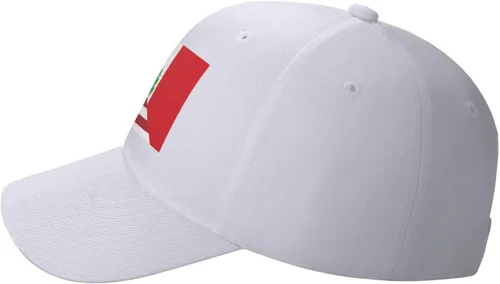 Vista 6 de Gorra de béisbol unisex con bandera peruana y estadounidense, color blanco, Blanco