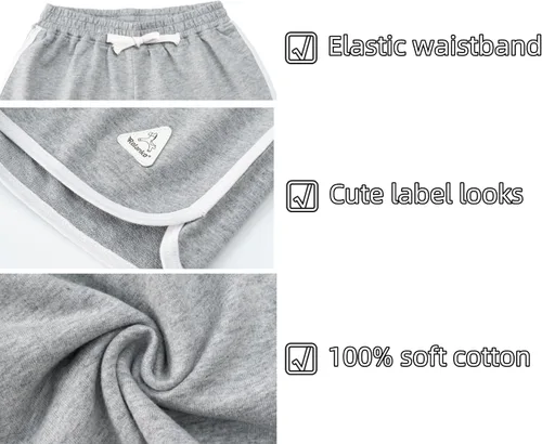 Vista 2 de Rolanko Pantalones cortos activos de delfín para niñas, paquete de 3 unidades, ciclismo, correr, verano, playa, atletismo, deportes, 4-14 años