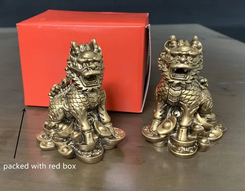 Vista 5 de Betterdecor Feng Shui Guardián Imperial Chino Chi Lin/Kylin/Qi Lin Estatua Decoración B3