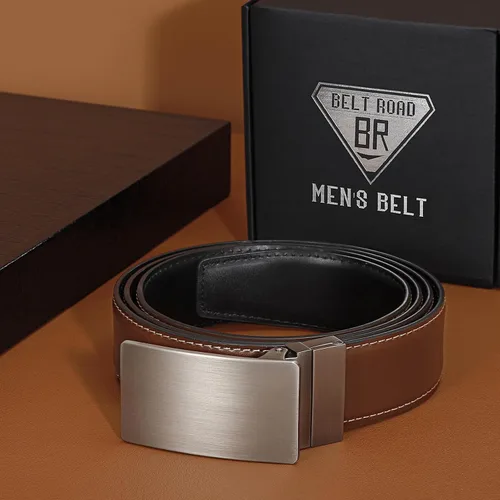 Vista 6 de Cinturones de vestir de cuero para hombre con hebilla reversible Cinturón de jeans casual