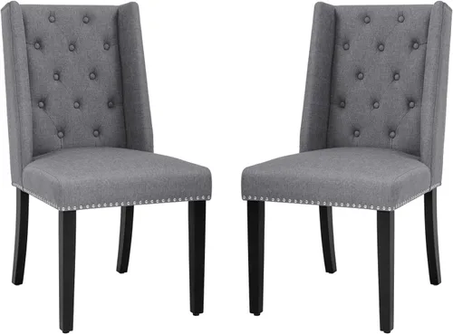 Vista 8 de FDW Juego de 2 sillas de comedor modernas con respaldo, sillas de comedor con retrasos de madera para cocina, comedor, sala de estar