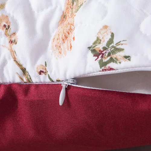 Vista 2 de Tache - Funda de almohada cuadrada de microfibra rústica rústica de 26 pulgadas, diseño de colibríes, diseño floral, color rojo y blanco