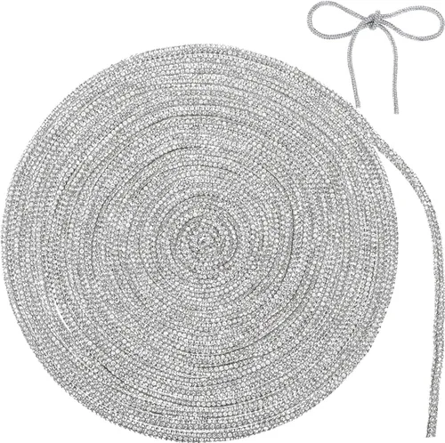 Vista 7 de Shappy 9 Yards Rhinestone Glitter Shoelaces Glitter Cord Crystal Shiny Round Cords Bling Hoodie Drawstring for DIY Decor