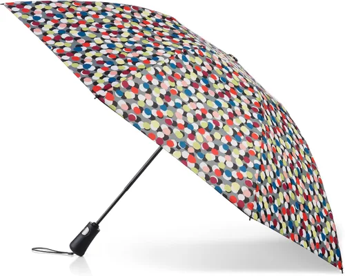 Vista 9 de Totes Reverse Close Folding Inbrella with Auto Open Close and Compact FLORAL ELÉCTRICO NEGRO
