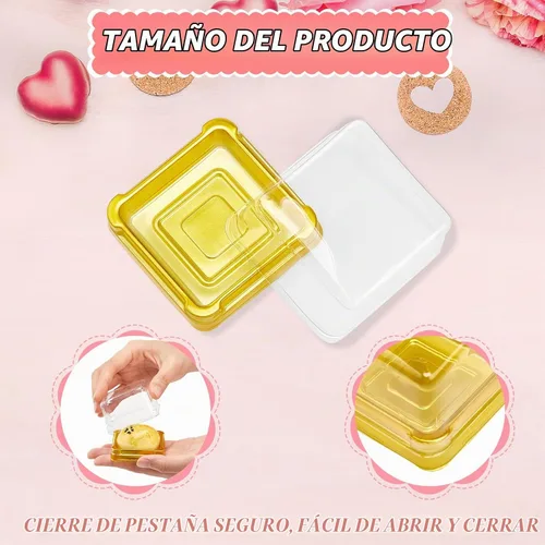 Vista 3 de 400 recipientes transparentes de postre para cupcakes con tapas, caja individual para cupcakes, caja de plástico para tartas, cajas individuales
