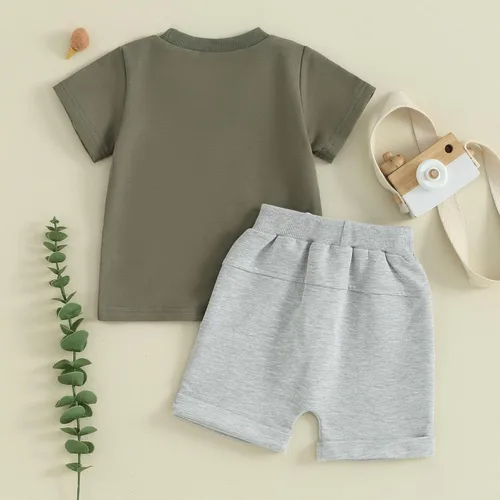Vista 38 de Conjunto de camiseta de manga corta para bebé niño y niña, camiseta de manga corta, pantalones cortos casuales, ropa para recién nacidos, 6, 12, 18