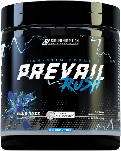 Vista 6 de Cutler Nutrition High Stim - Polvo de preentrenamiento Prevail Rush preentrenamiento para hombres y mujeres para bombas intensas, energía