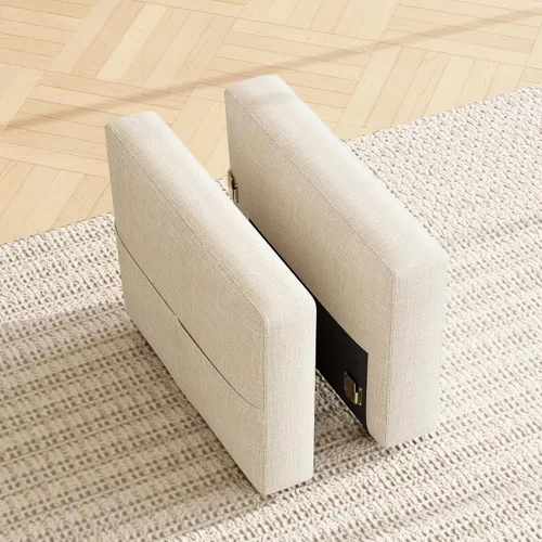 Vista 3 de HONBAY - Reposabrazos modulares para sofá cama modular, par de reposabrazos para sofá cama modular, color beige