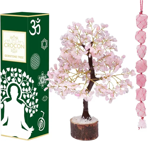 Vista 10 de Árbol de la vida de 7 chakras, árbol de la vida de cristal, árbol de piedras preciosas hecho a mano, árbol de Feng Shui, decoración de cristal