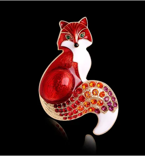 Vista 2 de Lindo Animal esmalte Fox Broche Pines Accesorio para Mochilas Insignias Sombreros Bolsas para Mujeres Niñas Niños