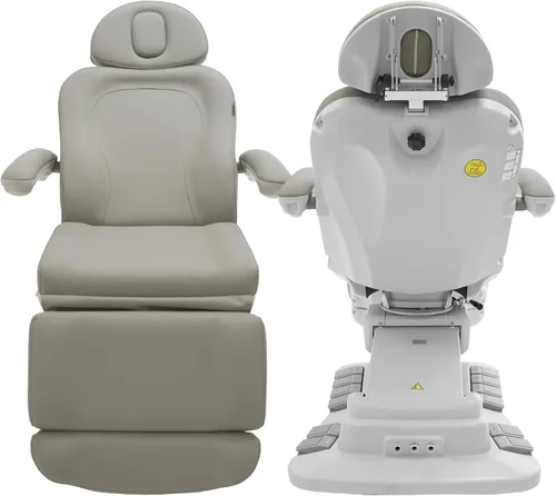 Vista 9 de SKINACT Palma - Mesa de tratamiento médico eléctrico de 4 motores y silla facial con giratorio, altura ajustable, respaldo, inclinación del asiento