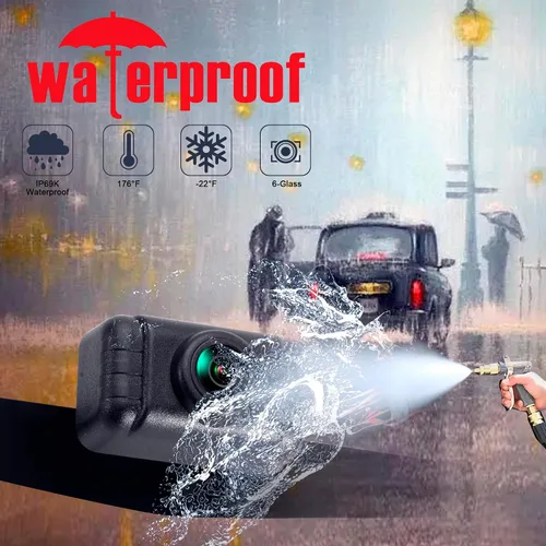 Vista 13 de Sistema de cámara de respaldo YIMU con cámara de respaldo de matrícula y reversa, fácil instalación, plug & play, líneas guía DIY, ángulo amplio