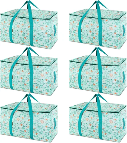Vista 12 de BALEINE Paquete de 2 bolsas de mudanza de gran tamaño con asas reforzadas, bolsa de almacenamiento resistente para ropa, suministros de mudanza