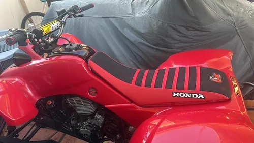 Vista 8 de Funda de asiento compatible con Honda 1999-2007 TRX400EX TRX 400EX TRX 400 EX Quad (rojo/negro)