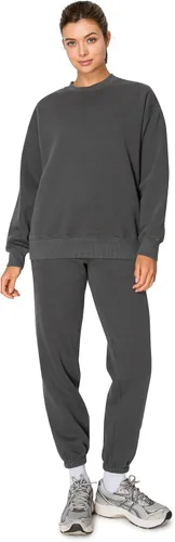Vista 60 de Cali1850 Sudadera Cloud Nine Fleece Crew para mujer, ajuste relajado, cuello acanalado, puños y dobladillo