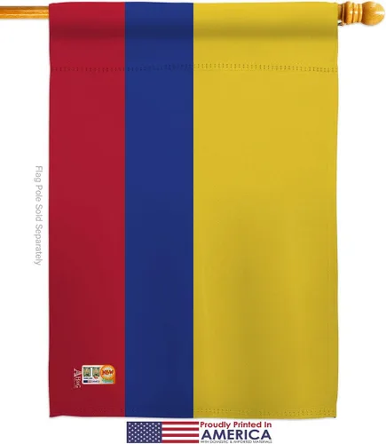 Vista 2 de Americana Home & Garden HG140055 Colombia Banderas de la Nacionalidad del Mundo Impresiones Decorativas Casa Vertical 28" X 40" 13" 18,5" Colección