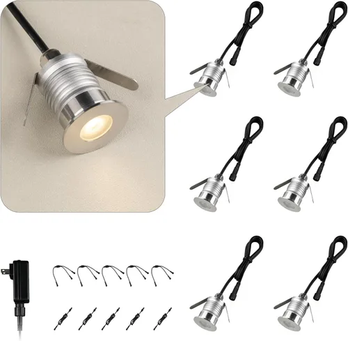 Vista 8 de Mini lámpara subterránea 201, 1 W, DC12 V, IP67, tipo empotrado de bajo voltaje, cubierta de acero inoxidable 304, adecuada para terrenos al aire