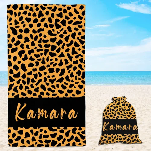 Vista 15 de Toallas de playa personalizadas de flamenco para niños y adultos, toalla de playa con nombre personalizado para niños y niñas, toalla de baño