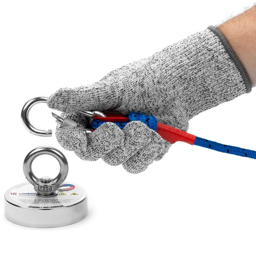 Vista 4 de LORESO - Kit de pesca con imán con estuche, kit completo de pesca con imán de doble cara 880 libras, una cara 550 libras, cuerda + mosquetón