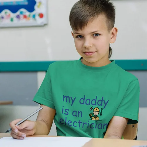 Vista 5 de Toddler T-Shirt Dad My Daddy is an Electrician Dad Father's Day Super Hero Dad