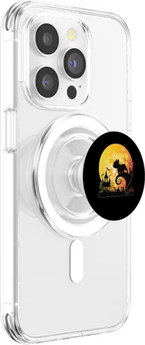 Vista 3 de Bulldog francés con luna calabaza disfraz de Halloween PopSockets MagSafe PopGrip para iPhone