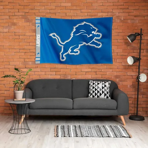 Vista 4 de Bandera impresa de Detroit Lions Header de 3 x 5 pies