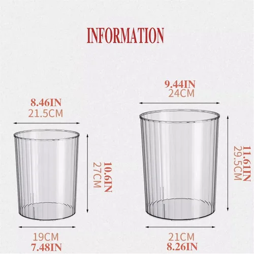 Vista 2 de Transparent Large Capacity Garbage Can for Home, Office, Dormitory - Ideal for Kitchen, Bathroom, Living Room - Stylish Gris Design for Modern Spaces