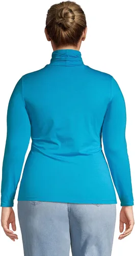 Vista 3 de Lands' End womens Lightweight Fitted Long Sleeve Turtleneck