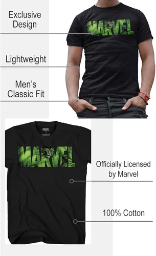 Vista 2 de Marvel Hulk Logo Fill Graphic T-Shirt for Adults