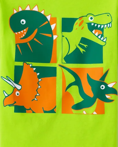 Vista 3 de The Children's Place Baby-Boys and Toddler Dino,Animals,Sharks Short Sleeve Graphic T-Shirts,3 Pack
